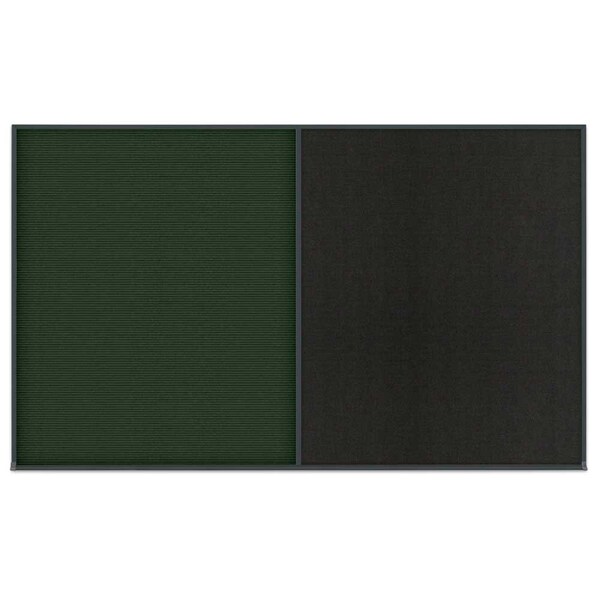 Single Door Radius Corkboard, 24"x36", Hea, UV7011RC-BLACK-BUFF